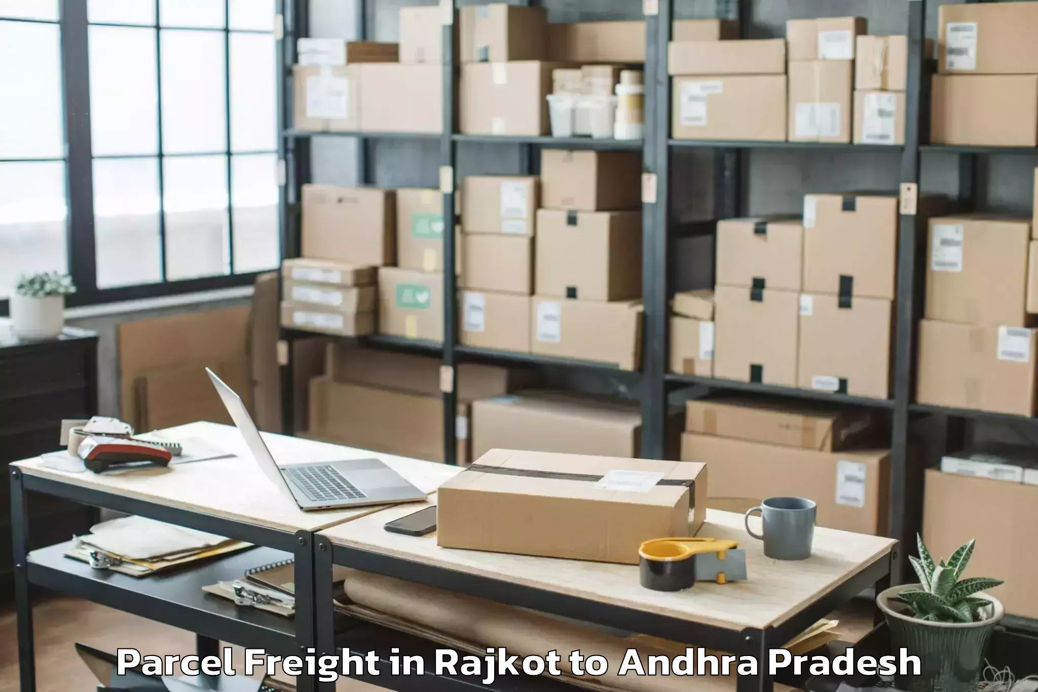 Trusted Rajkot to Nidamanur Parcel Freight